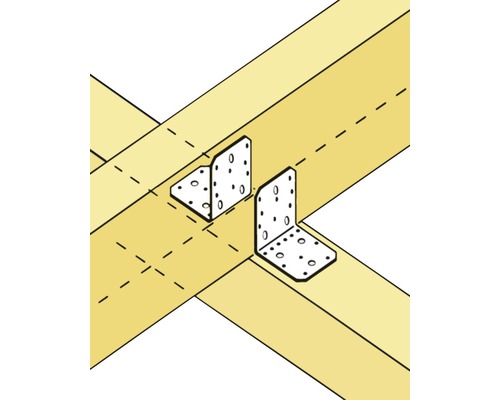 Verbindung von Holzbalken mit Winkelverbinder