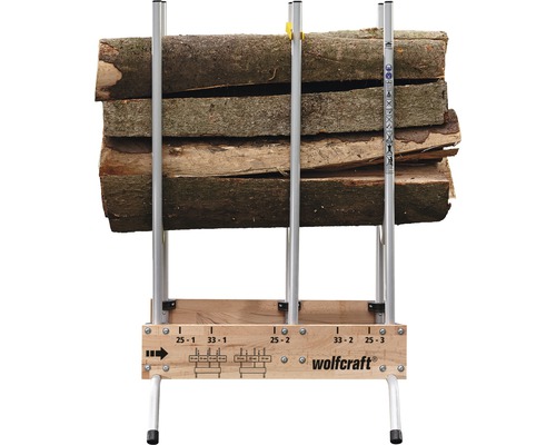Wolfcraft Sägebock mit Holzstämmen