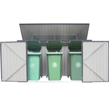 Mülltonnenbox WESTMANN für 3 Mülltonnen inkl. Gasdruckfedern 235 x 100 x 131 cm anthrazit