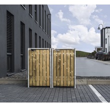 Mülltonnenbox HIDE Holz 139,4x80,7x115,2 cm natur-thumb-4