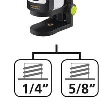 Lasergerät mit 1/4-Zoll und 5/8-Zoll Stativanschluss