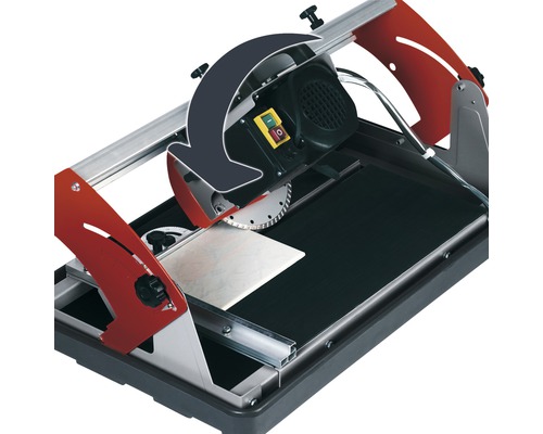 Fliesenschneidmaschine mit Schneidrad und Drehfunktion