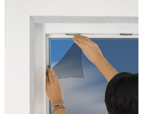 Fliegengitter home protect Elastic für Fenster ohne Bohren anthrazit 130x150 cm