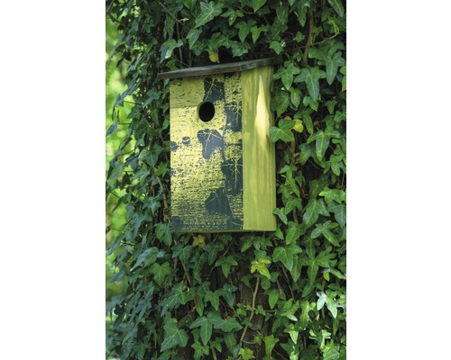 Vogelhaus mit rundem Einflugloch an einem Baum