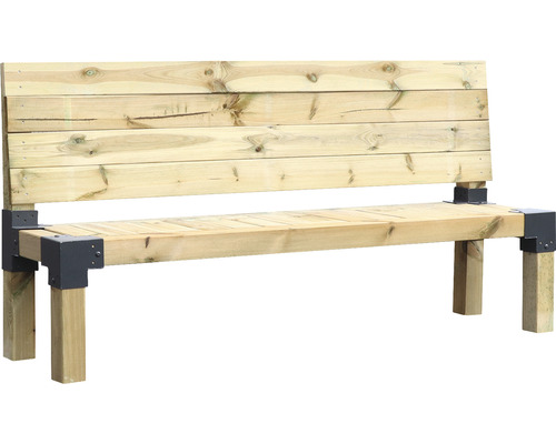 Holzgartenbank mit Rückenlehne
