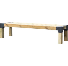 Holzbank mit Metallverbindungen
