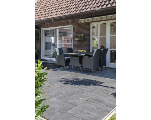 Beton Terrassenplatte 2in1 Kombiplatte iStone Duocera basalt 60 cm x 60 cm x 4 cm