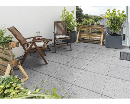 Beton Terrassenplatte iStone Brilliant grau 40x40x4cm