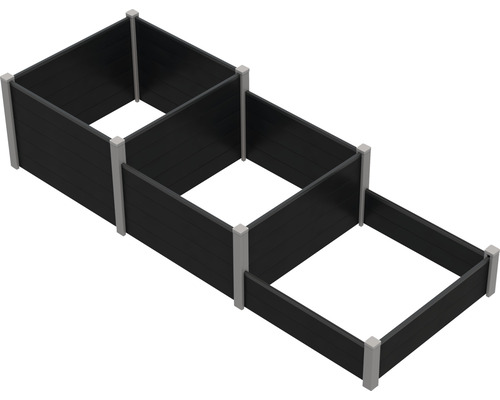 Hochbeet aus Kunststoff mit drei Ebenen