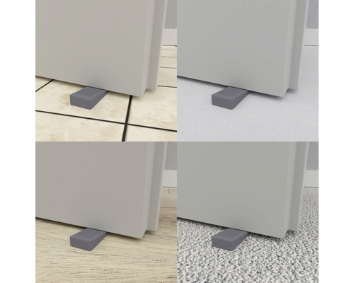 Collage von Türkeilen auf unterschiedlichen Bodenbelägen zur Demonstration