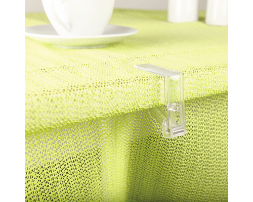 Tischdeckenklammer an einer Tischdecke