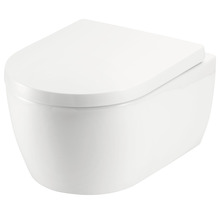 Wand-Tiefspülklosett aus Sanitärkeramik mit WC-Sitz