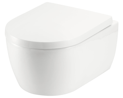 Wand-Tiefspülklosett aus Sanitärkeramik mit WC-Sitz