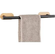 Handtuchhalter mit Handtuch aus Bambus und Metall