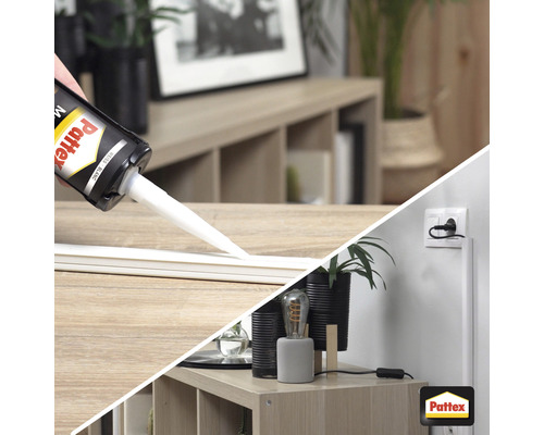 "Anwendung von Montagekleber auf einer Leiste, um diese zu befestigen