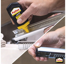 Auftragen von Pattex Repair 100 Prozent Klebstoff auf ein Bauelement