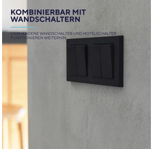 Schwarzer Doppelschalter zur Wandmontage