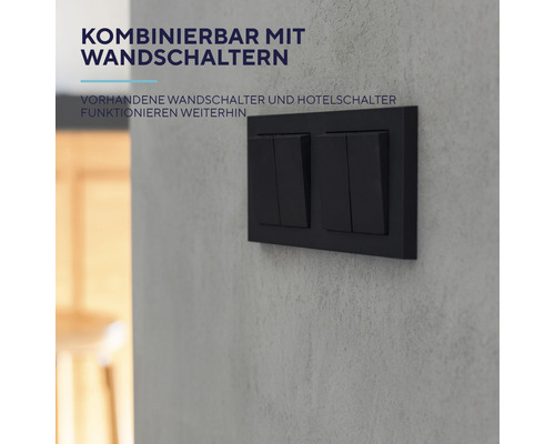 Schwarzer Doppelschalter zur Wandmontage