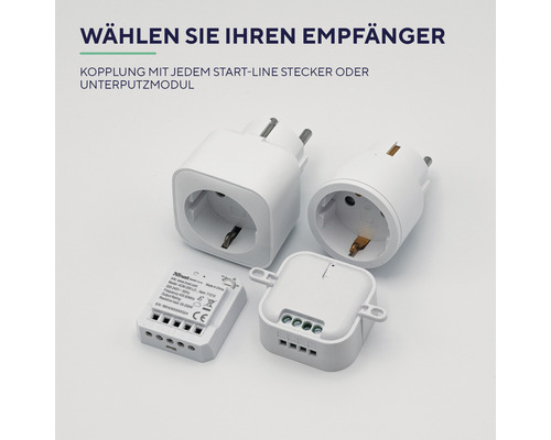 Steckdosenadapter und Unterputzmodul zur Kopplung