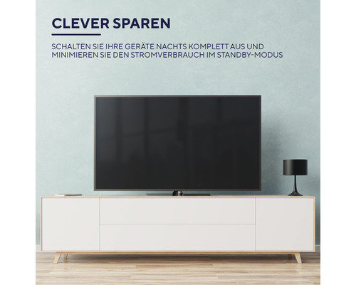 Stromspartipps: Schalten Sie Geräte nachts aus, um Strom zu sparen.