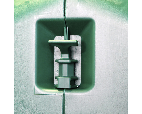 Detailansicht eines Verschlusses an einem Kunststoffprodukt