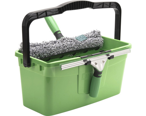 Fensterputzset mit Eimer, Fensterwischer und Einwascher