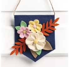 Dekobanner aus Filz mit Blumenmuster