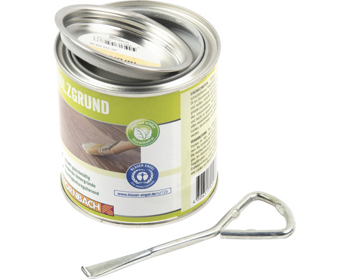 Geöffnete Dose Holzgrundierung mit Dosenöffner