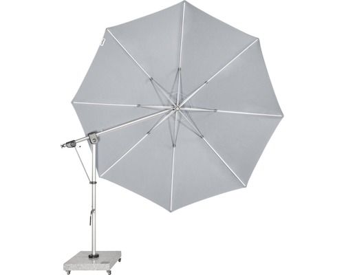 Freiarmschirm mit Fuß und Rollen für den Garten