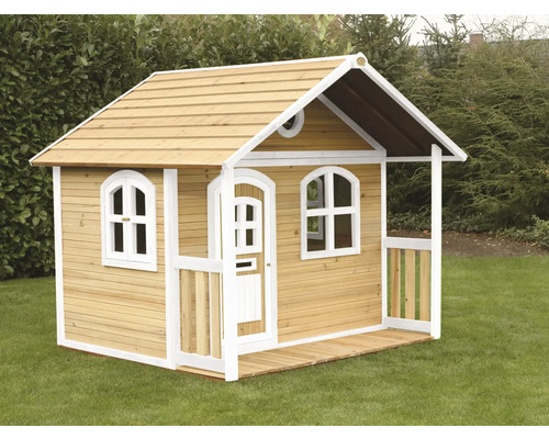 Holzspielhaus mit Veranda und Fenstern