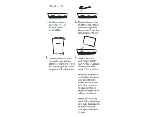 Anleitung zur Verwendung von Katzenstreu in vier Schritten