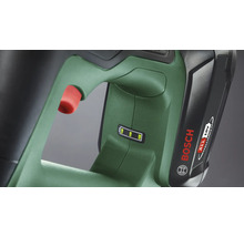 Detailansicht eines Akku-betriebenen Gerätes mit Bosch Logo und Akku-Ladestandsanzeige