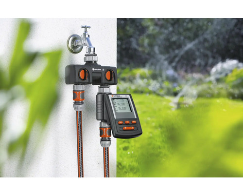 Gardena Wasserverteiler Automatic mit Bewässerungssteuerung im Einsatz