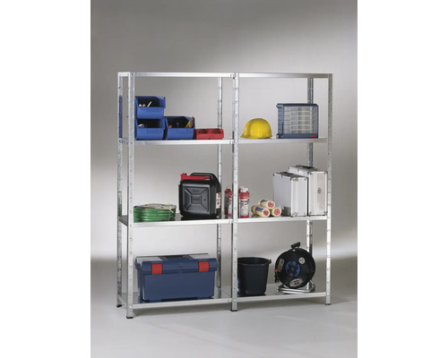 Metallregal mit Werkzeug und Zubehör