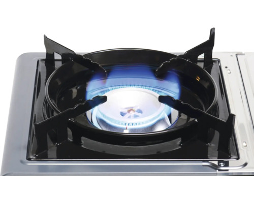 Gaskocher mit brennender Flamme