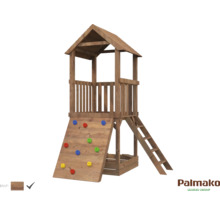 Kletterwand Palmako 102 x 11 cm Holz braun bestehend aus Klettersteine, Holzrampe-thumb-1 Kletterwand Palmako 102 x 11 cm Holz braun bestehend aus Klettersteine, Holzrampe-thumb-1