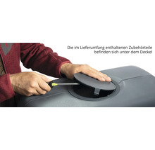 Wandtank 4rain Slim Stone Decor inkl. Auslaufhahn 500 l graphite grey