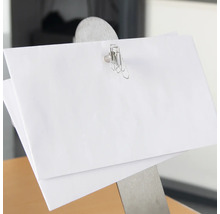 Notizhalter aus Metall mit Papier und Büroklammer