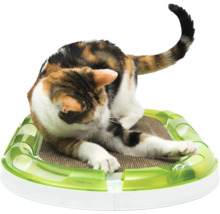 Kratzbrett Kratzpappe Catit Senses 2.0 Oval Scratcher Pappe, weiß / braun ca. 24 x 49 x 3,5 cm