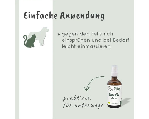 yeaVet WundEx Spray zur einfachen Anwendung für unterwegs bei Hunden und Katzen
