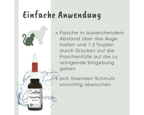 yeaVet Augenpflege Produkt zur Anwendung bei Hund und Katze