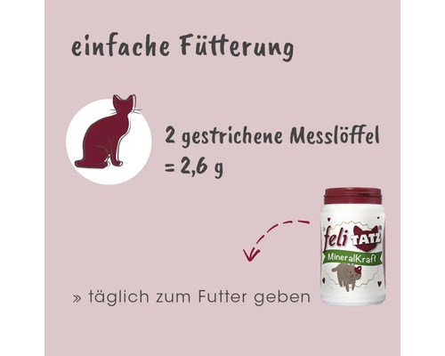 Informationen zur Fütterung von feliTATZ MineralKraft für Katzen und Hunde