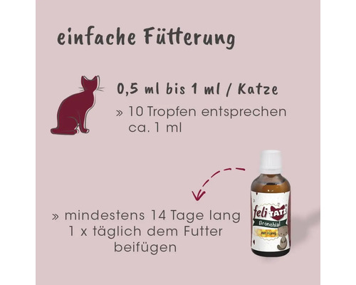 Anleitung zur Fütterung von Bronchialtropfen für Katzen.