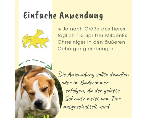 Informationen zur Anwendung von Ohrenreiniger für Hunde und Katzen