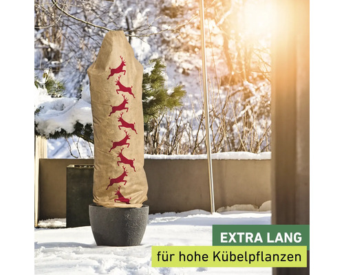 Kübelpflanzensack als Winterschutz mit Hirschmotiven