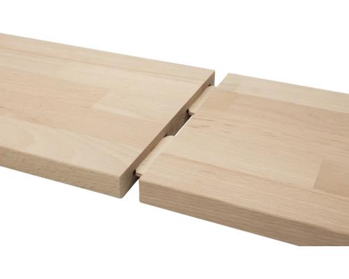 Verbindung zweier Massivholzplatten durch Nut und Feder