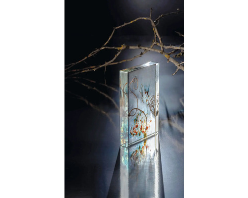 Dekoratives Glaselement mit abstraktem Design und Ästen