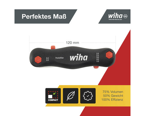Wiha PocketStar Schraubendreher mit einer Länge von 120 Millimeter.