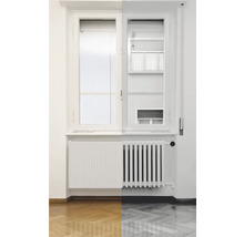 Innenansicht eines Raumes mit Fenster und Heizkörper