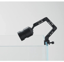 Aquariumlampe mit flexiblem Arm und Klemme zur Befestigung am Aquariumrand.